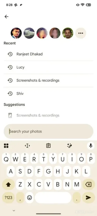 Google Photos Upcoming search UI