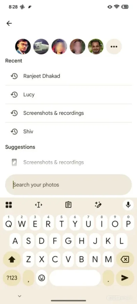 Google Photos expérimente une nouvelle interface avec une rangée de visages persistante dans la recherche 52 Google Photos Upcoming search UI