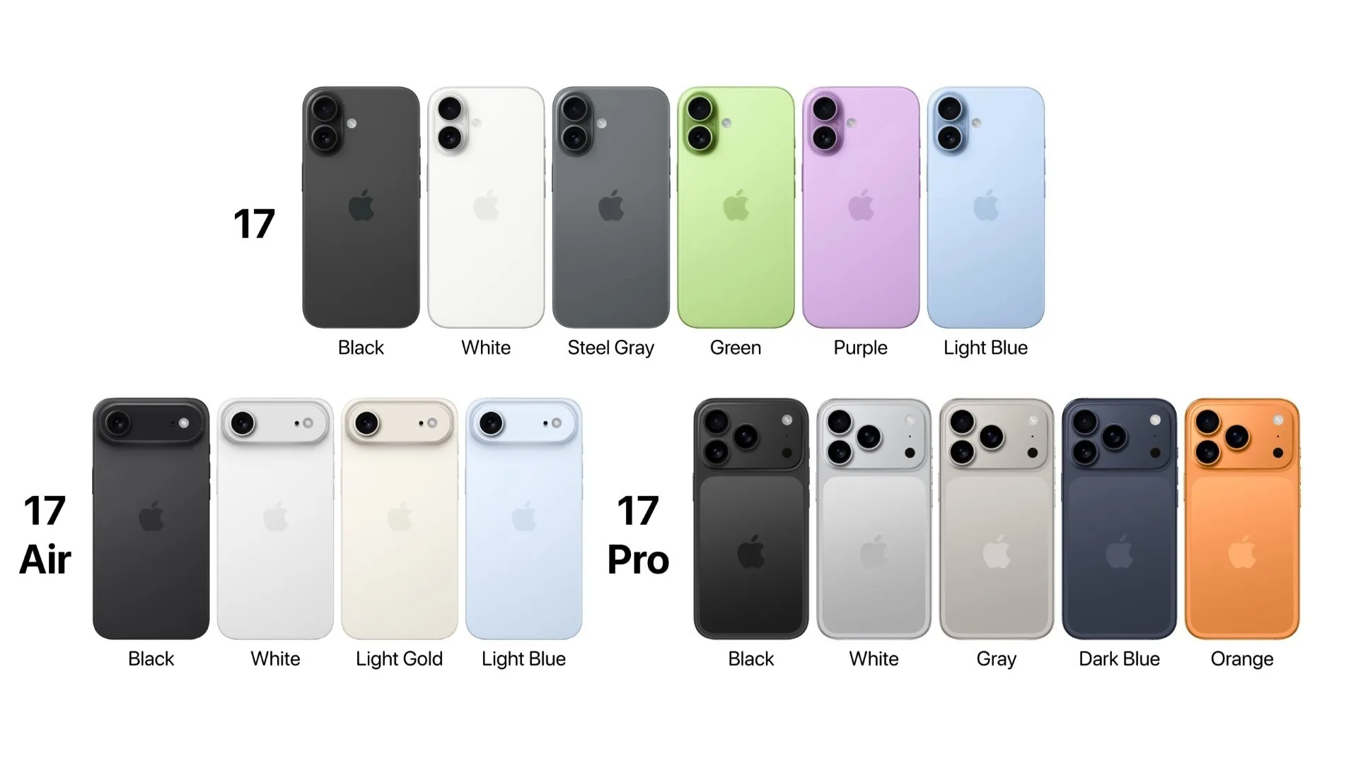 Alle iPhone 17 Farben und Design
