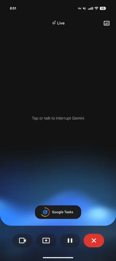 Gemini Live Google Tasks