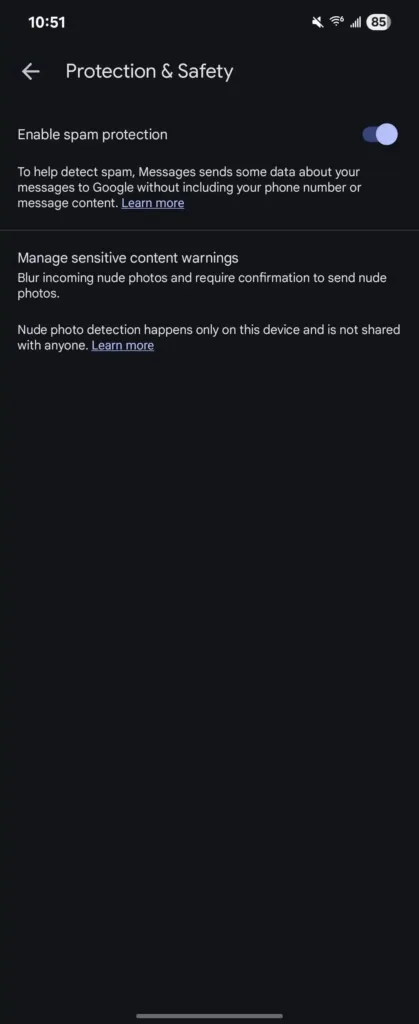 Google Messages Sensitive Conten 1