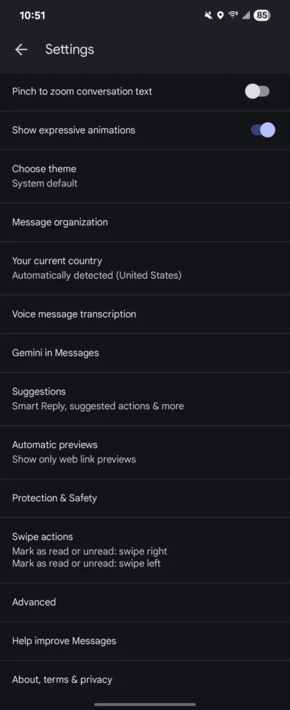Google Messages Sensitive Conten