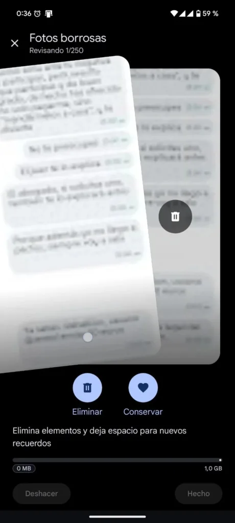 Google Photos storage swipe Tele