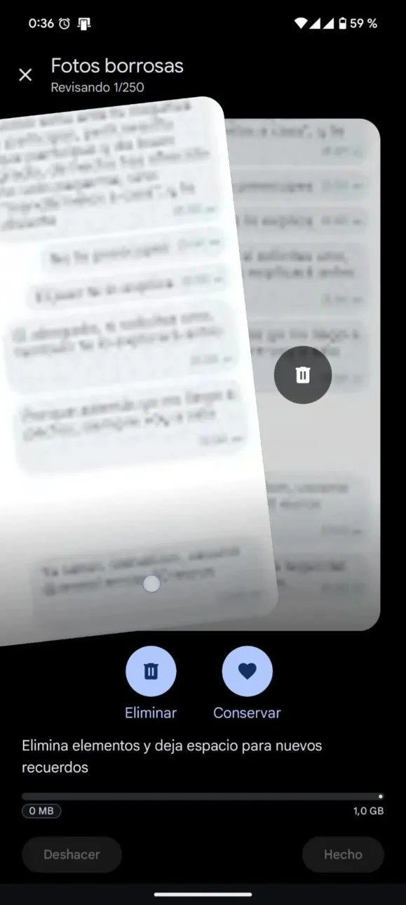 Google Photos storage swipe Tele
