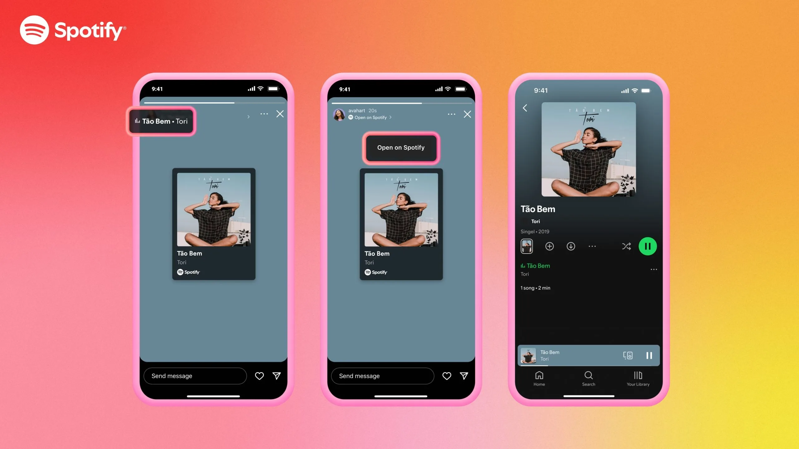 Spotify : partage audio dans les Stories Instagram et Notes en temps réel