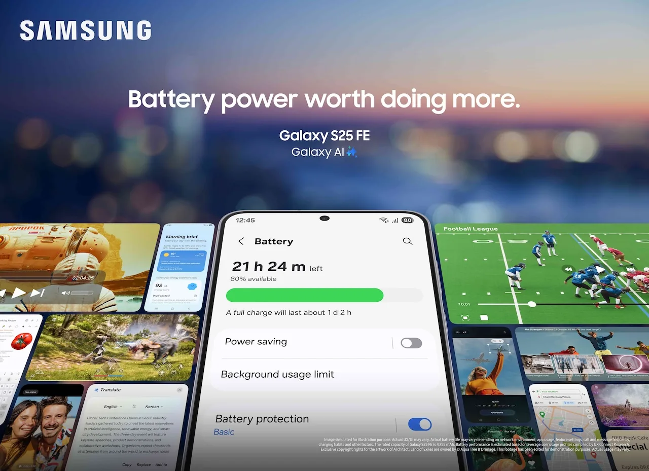 Galaxy S25 FE : Samsung dévoile son nouveau « Fan Edition » avec One UI 8 et Galaxy AI 53 005 kv feature galaxy s25 fe battery 1p