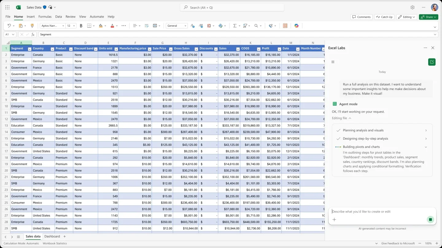 Agent Mode in Excel 2 1