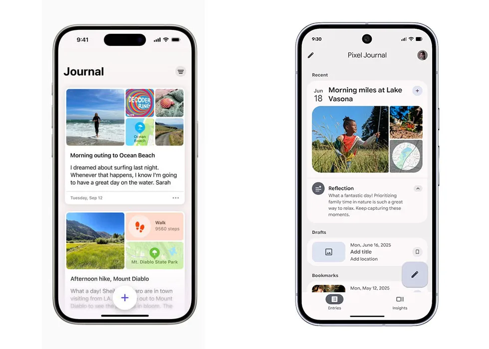 Pixel Journal vs Apple Journal : Google mise sur l’IA, Apple sur la pleine conscience 49 Pixel Journal vs Apple Journal : Google mise sur l’IA, Apple sur la pleine conscience