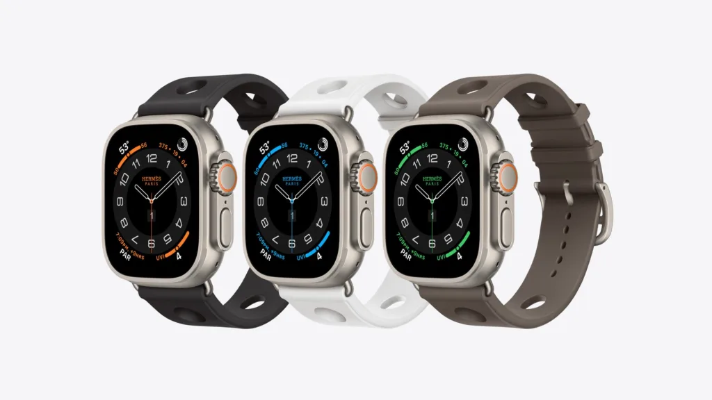 Apple Watch Ultra 3 : écran agrandi, SOS satellite et suivi de l’hypertension 49 Apple Watch Ultra 3 Hermes rubbe