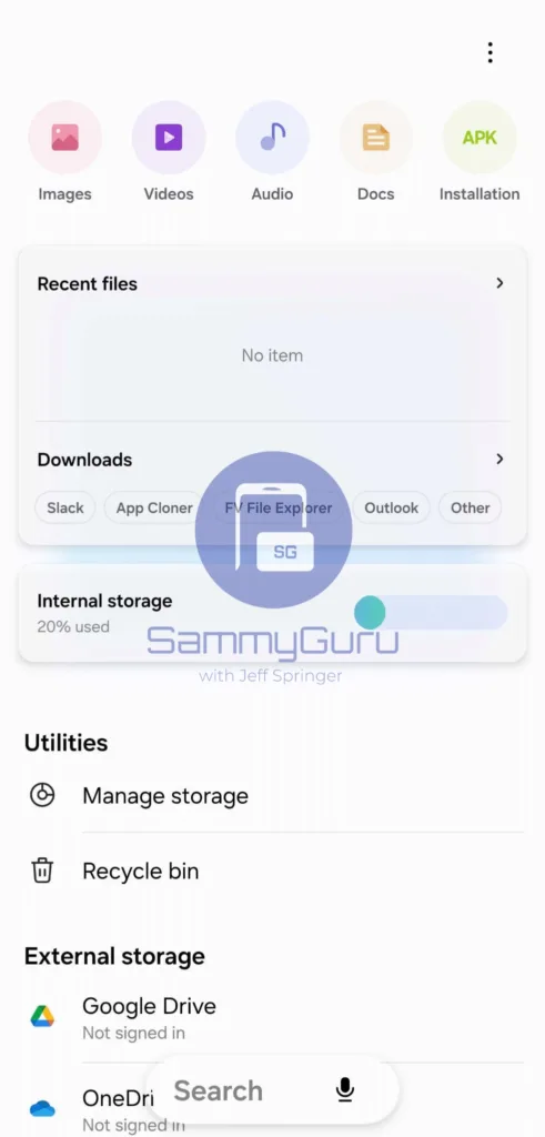 One UI 8.5 My Files SammyGuru 1