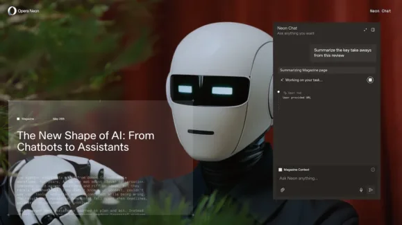 Opera Neon Chat Page aware context Usecase 1