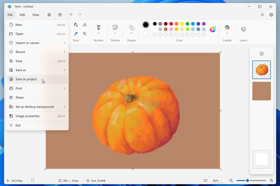 Windows 11 : Microsoft Paint se dote de fichiers projet et de pinceaux à opacité réglable 49 Windows 11 : Microsoft Paint se dote de fichiers projet et de pinceaux à opacité réglable