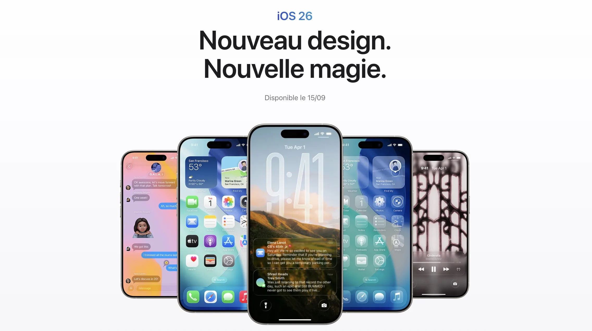 iOS 26 arrive le 15 septembre avec Liquid Glass et de nouvelles fonctions