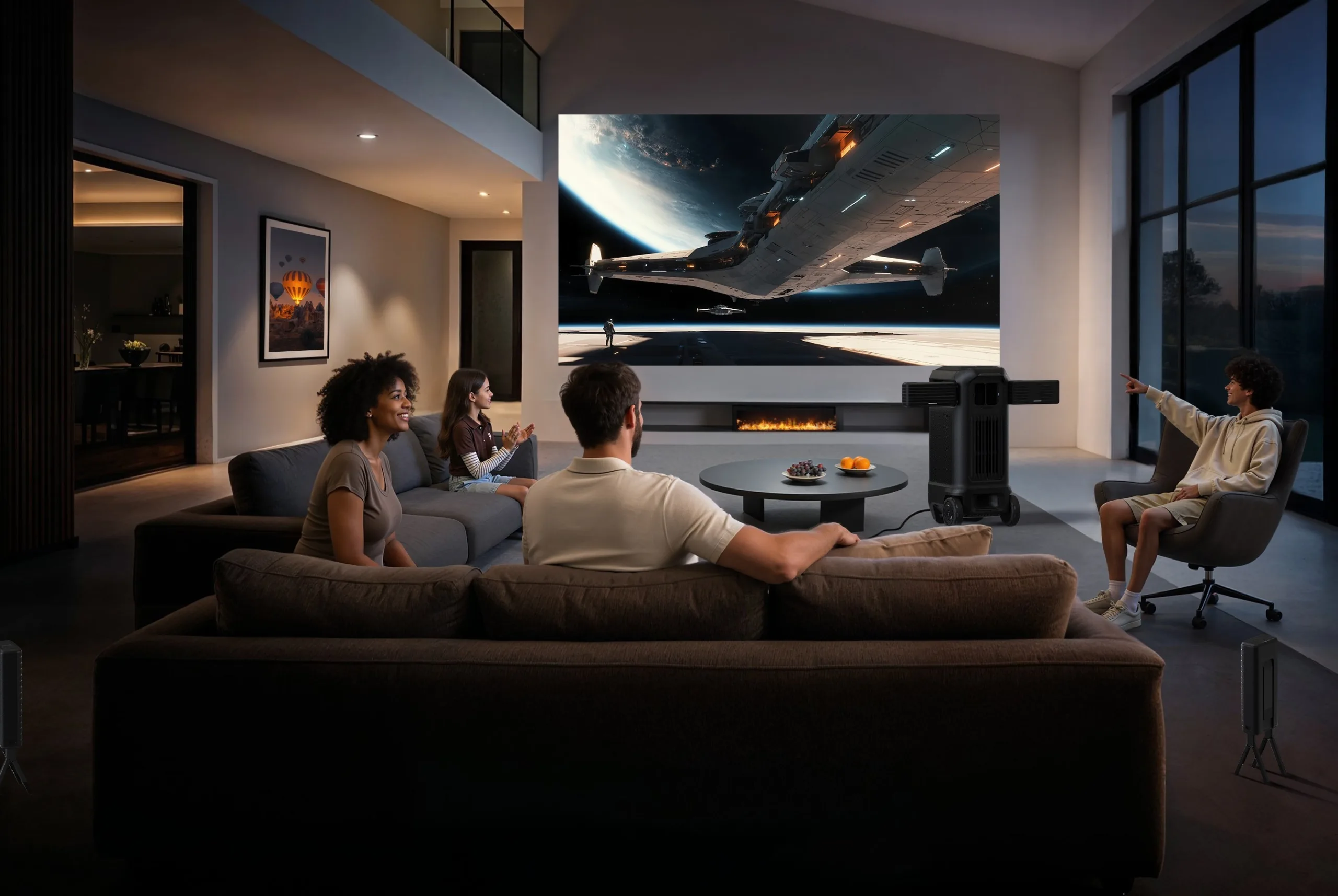 Anker Nebula X1 Pro : un vidéoprojecteur 4K transformé en machine de fête 51 X1 Pro Lifestyle Media Room scaled