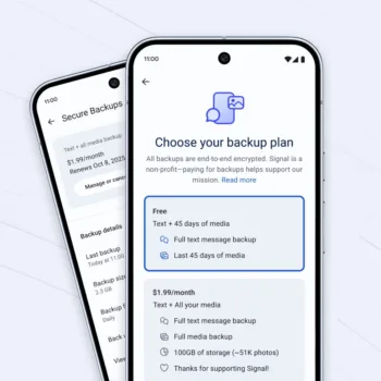 Signal lance des sauvegardes chiffrées, son premier service payant