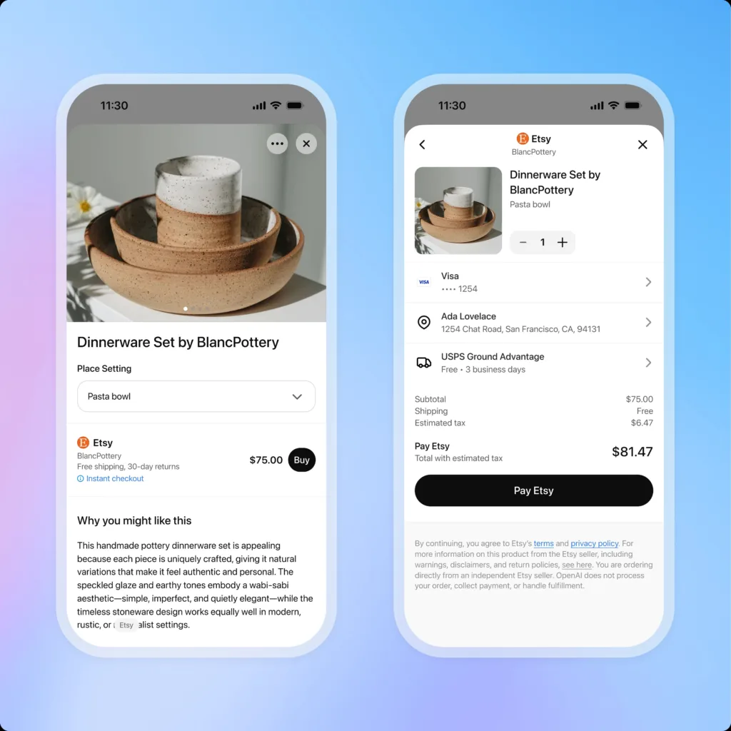 ChatGPT devient une boutique : OpenAI lance l’achat direct avec Stripe et le protocole Agentic Commerce 47 check out