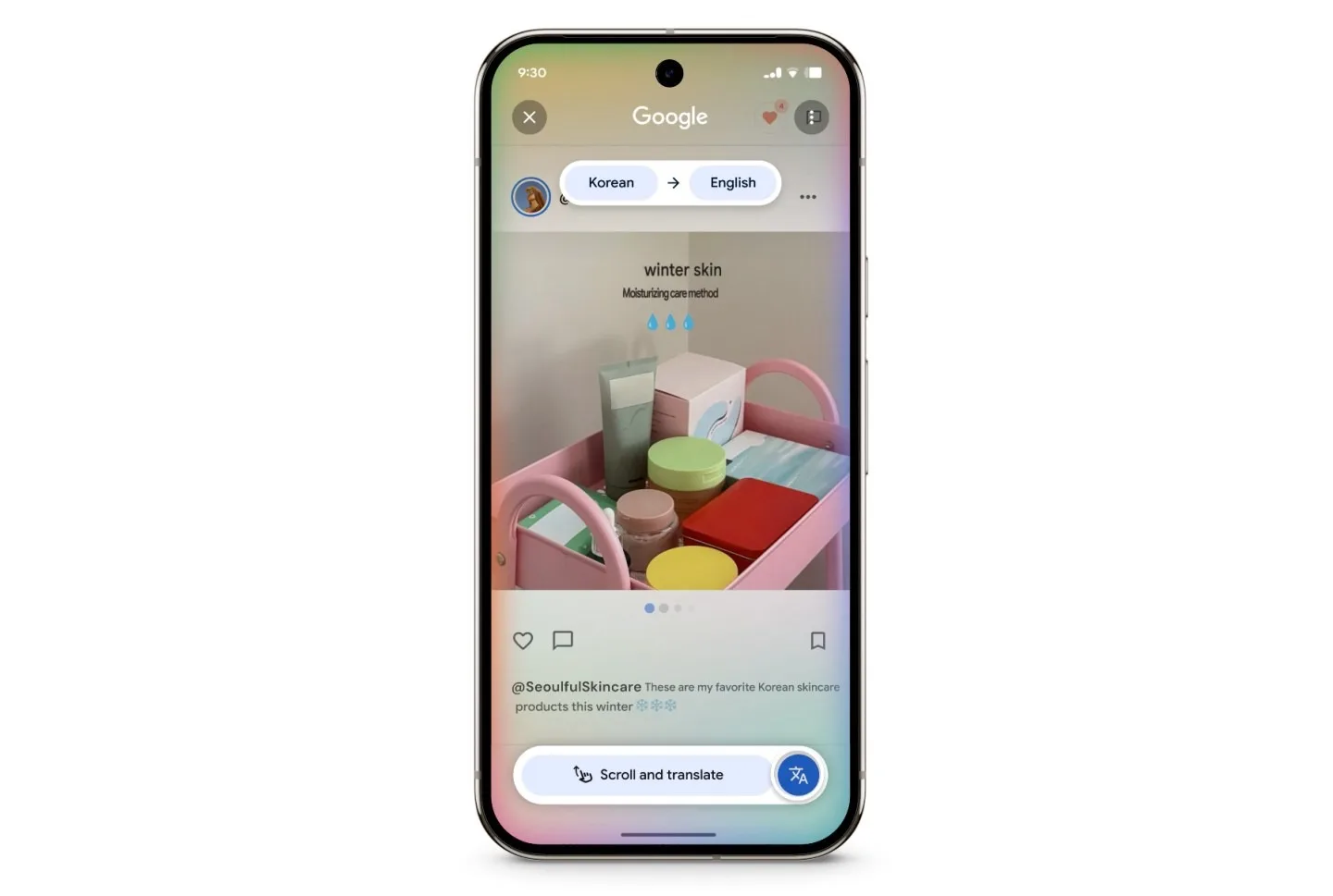 Google Entourer pour chercher : la traduction devient continue avec « Faire défiler et traduire »