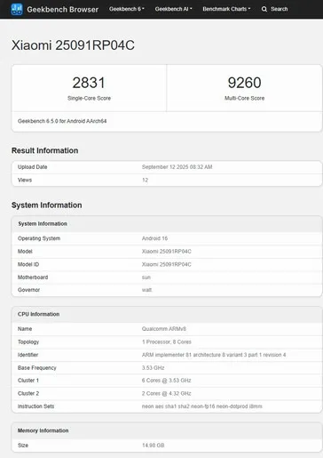 csm Xiaomi Pad 8 Pro Geekbench l 1