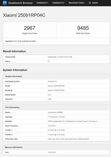csm Xiaomi Pad 8 Pro Geekbench l