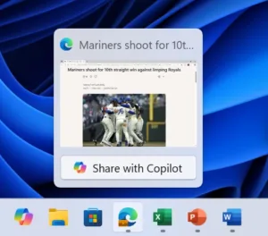 Windows 11 adds a 'Share with Copilot' button in the taskbar 50 share screen copilot taskbar1 300x264 1