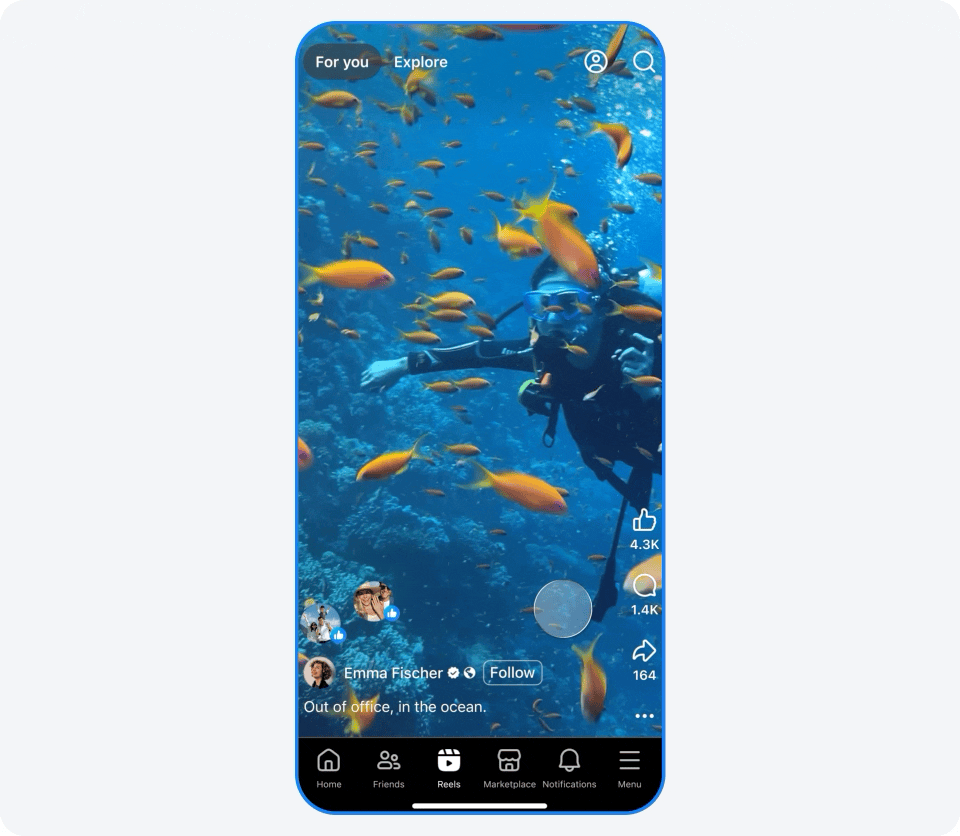 Facebook Reels: Meta Improves Its Algorithm with More Recent Videos and the 'Friend Bubbles' 51 01 Social Bubbles Carousel 01