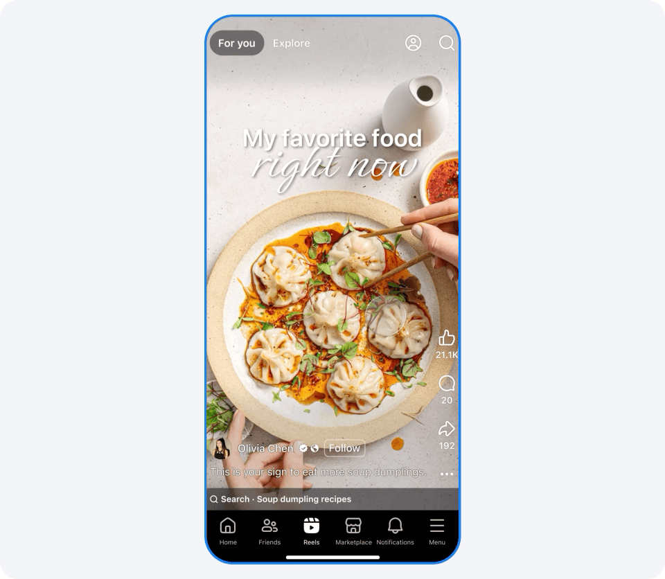 Facebook Reels: Meta Improves Its Algorithm with More Recent Videos and the 'Friend Bubbles' 50 02 Search Pills