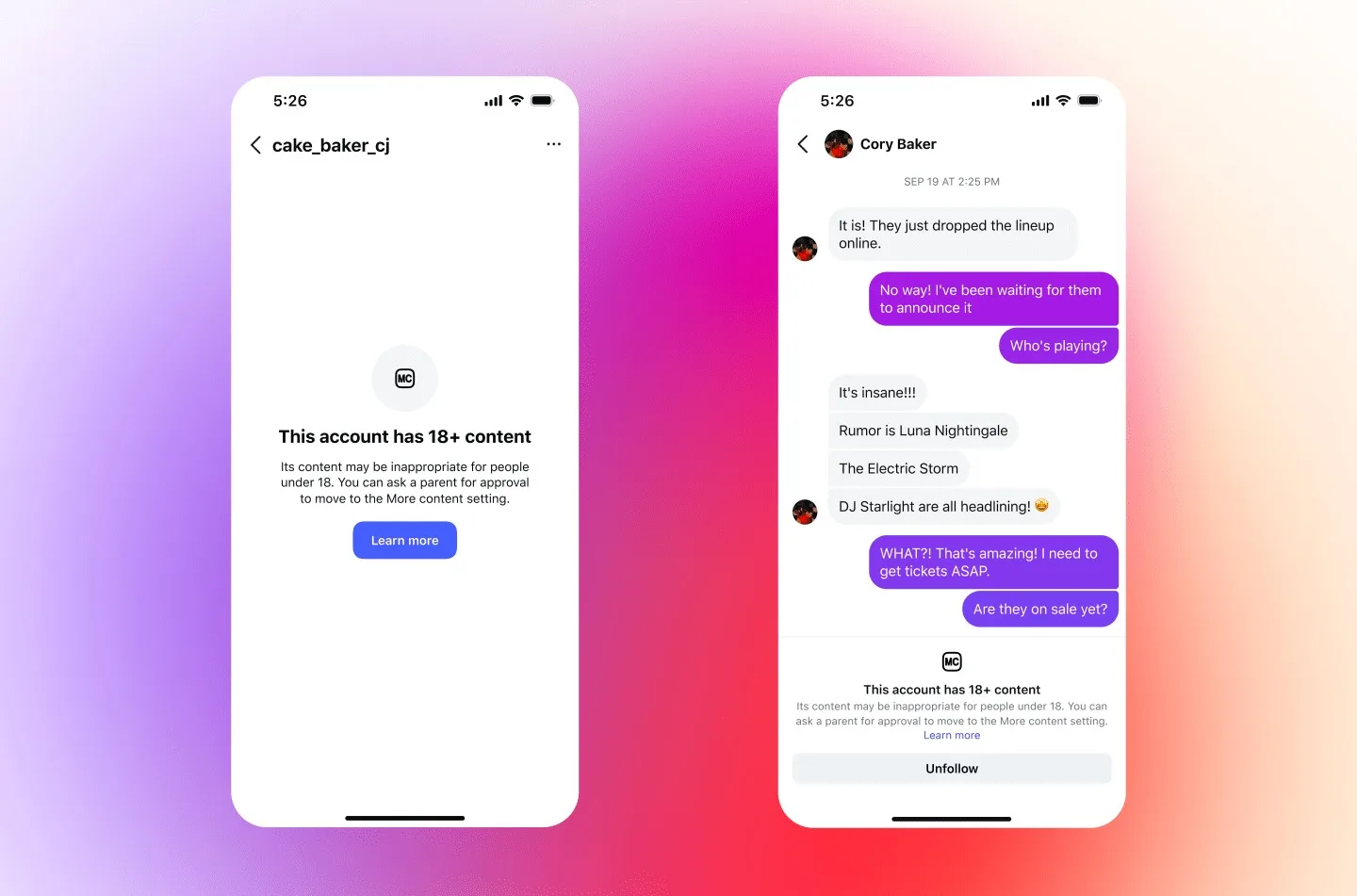 7. Teen cant see account profile