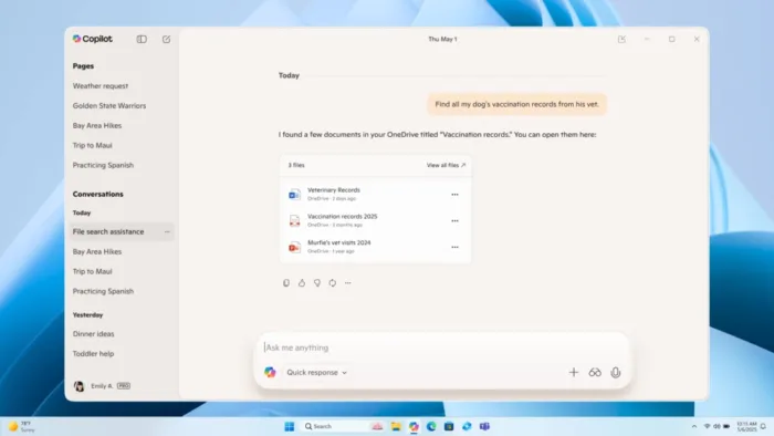 Microsoft Copilot se transforme en véritable assistant de productivité sur Windows