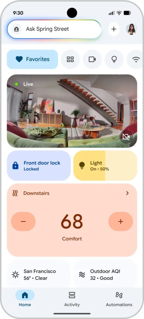 Google Home 4.0 : une refonte totale de l’app, plus rapide et boostée à Gemini 51 Copy of Home app 00 Home tab with glow