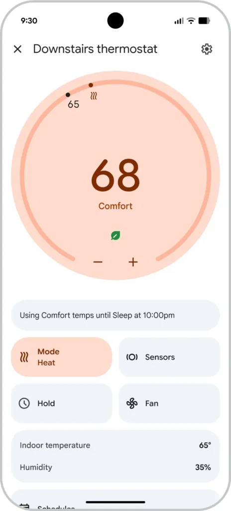 Google Home 4.0 : une refonte totale de l’app, plus rapide et boostée à Gemini 53 Copy of Home app Improvements 03 thermostat controller
