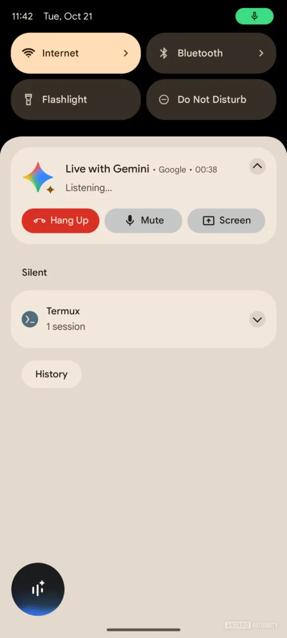 Gemini Live mute button off in notifications AssembleDebug 1000w 2223h.jpg
