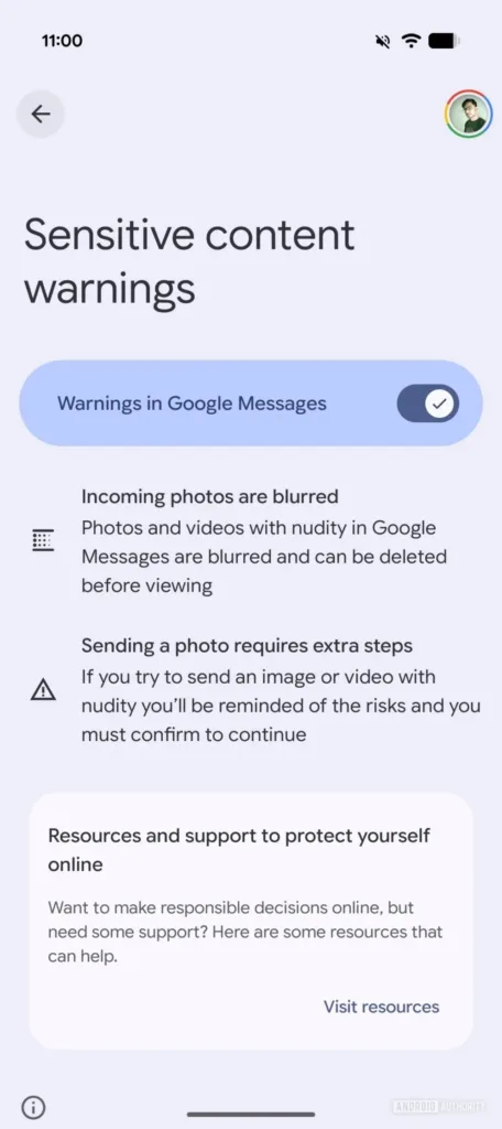 Google Messages Sensitive Conten 1