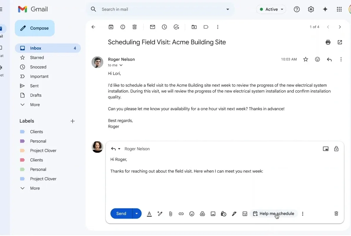 Gmail : Google lance « Help Me Schedule », une IA Gemini qui planifie automatiquement vos réunions