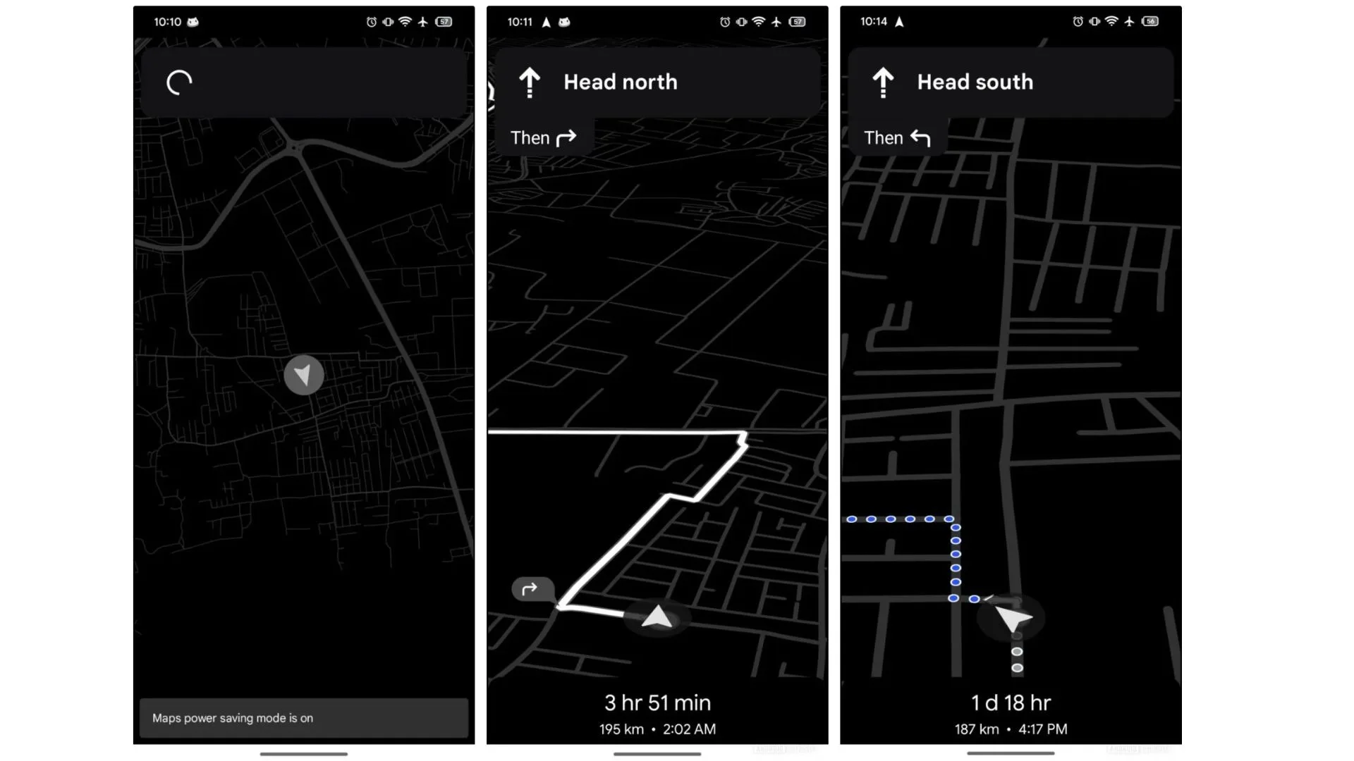 Google Maps power save mode