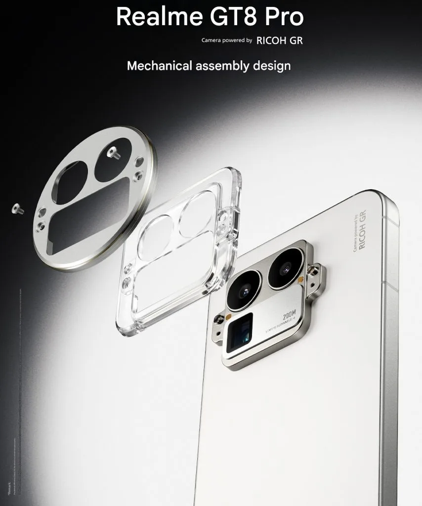 Realme GT 8 Pro: A unique modular design and Ricoh GR camera Realme GT 8 Pro mechanical assembly