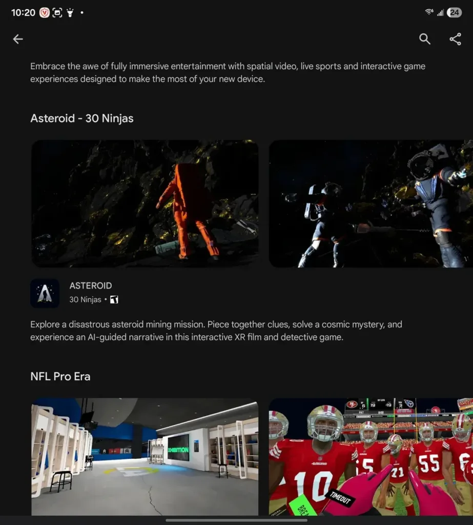 Google devance Samsung : les premières applis Android XR du casque Galaxy XR déjà sur le Play Store 60 xr page available on google play store showing upcoming v0 4grqhqm4sevf1