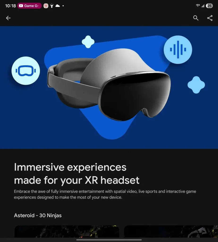 Google devance Samsung : les premières applis Android XR du casque Galaxy XR déjà sur le Play Store 57 xr page available on google play store showing upcoming v0 8c0dmlu4sevf1