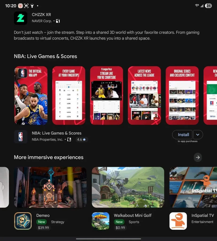 Google devance Samsung : les premières applis Android XR du casque Galaxy XR déjà sur le Play Store 58 xr page available on google play store showing upcoming v0 vtlovnq4sevf1