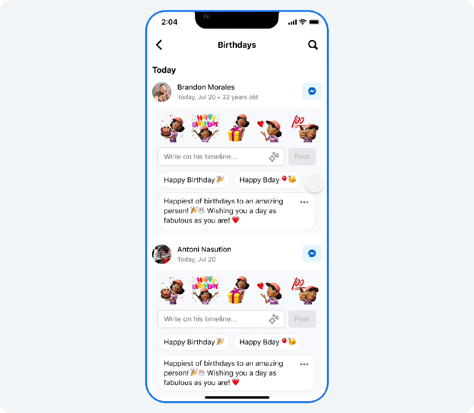 Meta AI : comment désactiver l'assistant intelligent dans Facebook, Instagram et WhatsApp ? 48 05 AI Birthday Carousel 02