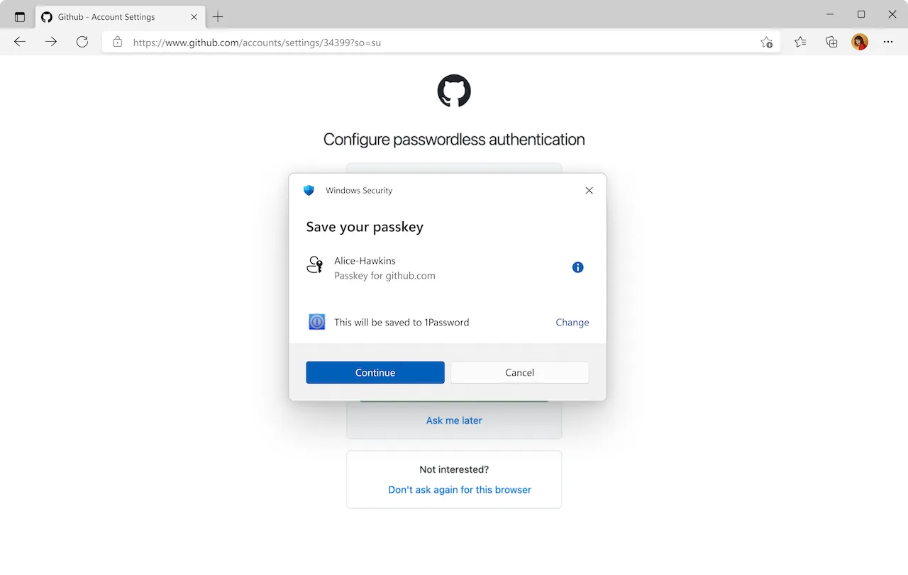 Windows 11 supporte les Passkeys tiers : 1Password et Bitwarden sont intégrés 49 Windows 11 supporte les Passkeys tiers : 1Password et Bitwarden sont intégrés