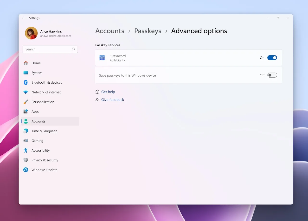 Windows 11 supporte les Passkeys tiers : 1Password et Bitwarden sont intégrés 52 1Password Settings 1