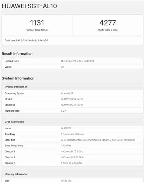 Huawei-Kirin-9030-chip-geekbench-reveals-CPU-and-GPU Huawei Kirin 9030 chip geekbench reveals CPU and GPU