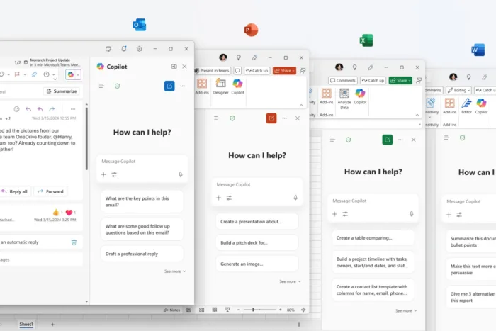 Microsoft va rendre Copilot gratuit dans Outlook, Word et Excel