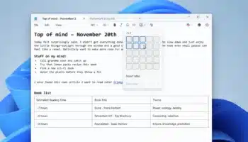 Bloc-notes (Notepad) ajoute les tableaux et perd son âme minimaliste