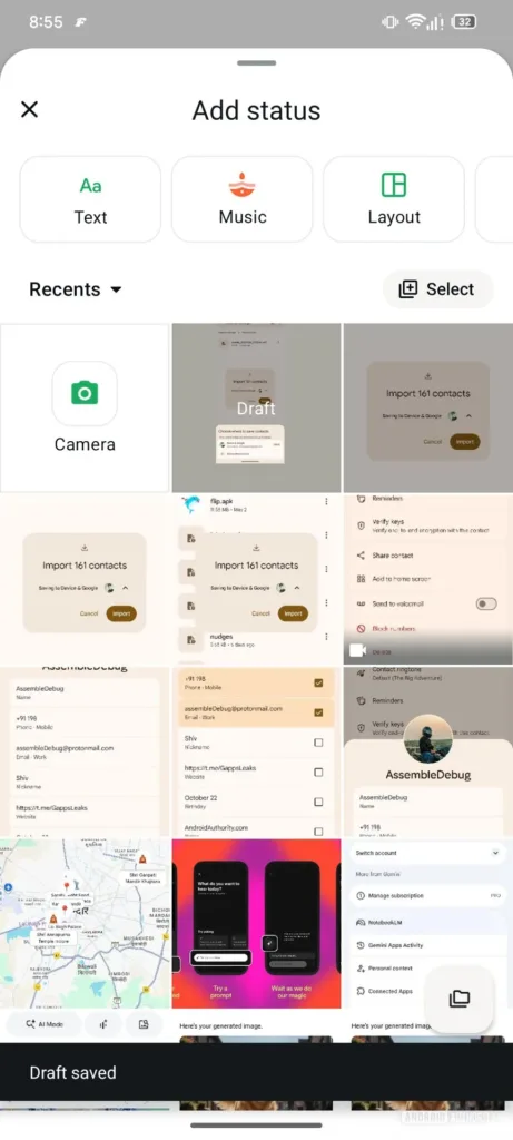 WhatsApp Save status as draft 2