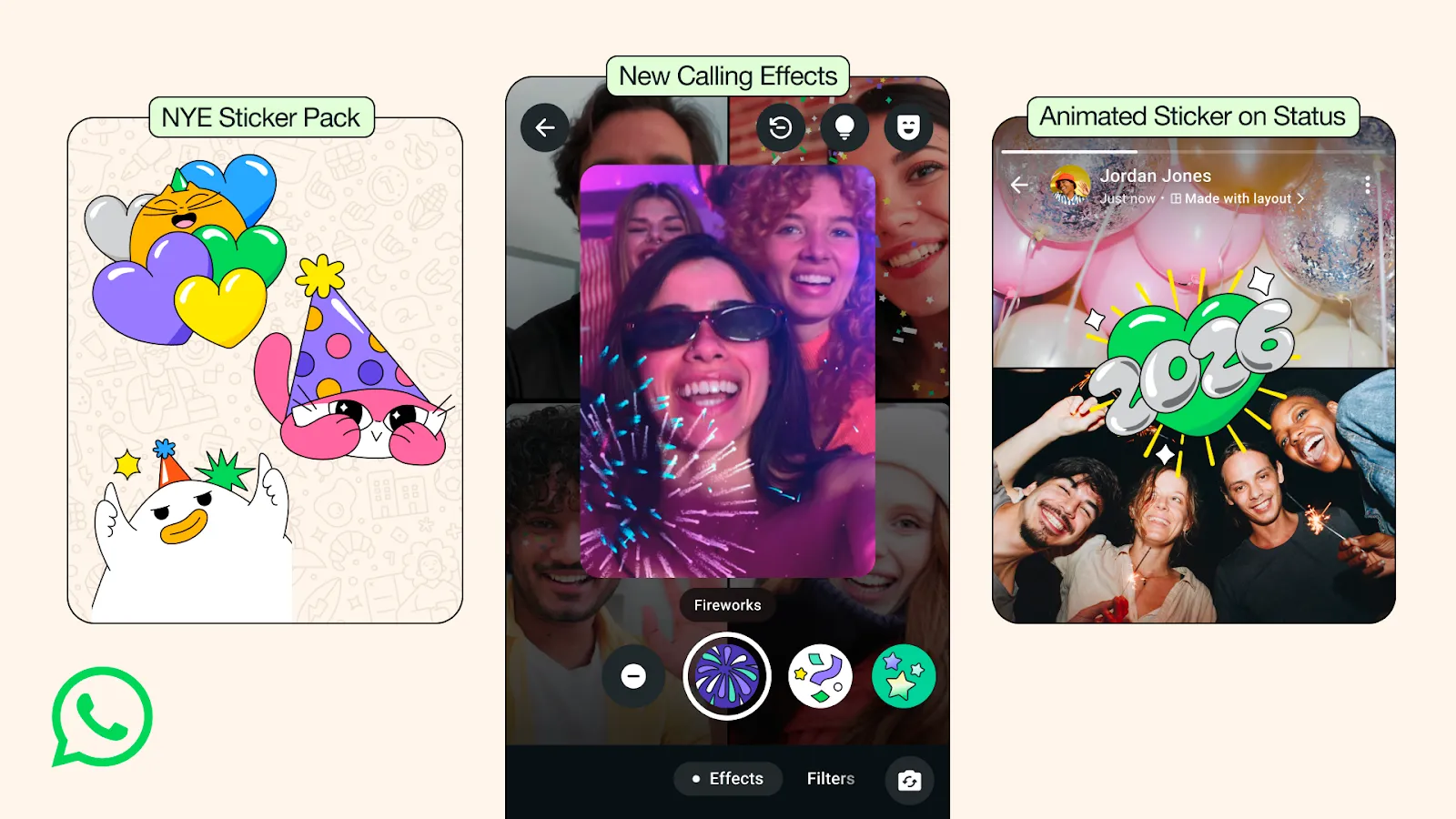 WhatsApp déploie ses nouveautés du Nouvel An 2026 : stickers, effets et outils de groupe