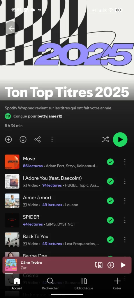 Spotify Wrapped 2025 : comment voir, partager et comprendre votre rétrospective 75 Screenshot 20251203 155255