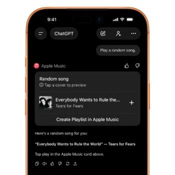 Apple Music s’intègre à ChatGPT : playlists, recommandations et extraits audio via l’IA