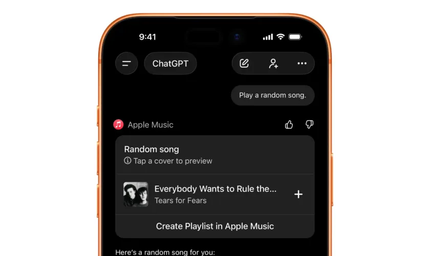 Apple Music s’intègre à ChatGPT : playlists, recommandations et extraits audio via l’IA