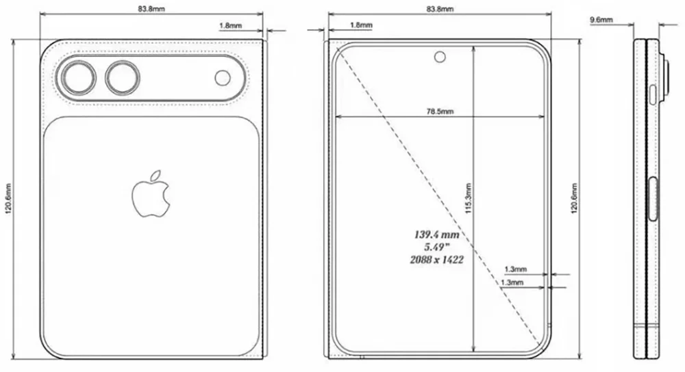iPhone Fold : de nouvelles fuites dévoilent un format radicalement différent de tout ce que l’on connaît 51 iphone foldabable abmessungen 1